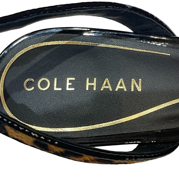 🔥SALE🔥COLE HANN NOELLA BOW CALF HAIR LEOPARD PRINT SLINGBACK PUMPS SZ 8 B NWOT - Picture 4 of 13
